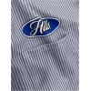 image:imageGORGLITTER Mens Cropped T Shirt Oversized Striped Button Up Letter Graphic Short Sleeve Collared Crop Tops StreetwearGrey