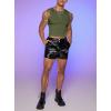 image:imageGORGLITTER Mens Cropped Tank Top Y2K Sleeveless Crop Top Slim Fit Muscle T Shirts Fashion Workout Rave StreetwearArmy Green