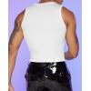 image:imageGORGLITTER Mens Cropped Tank Top Y2K Sleeveless Crop Top Slim Fit Muscle T Shirts Fashion Workout Rave StreetwearWhite