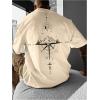 image:imageGORGLITTER Mens Drop Shoulder Graphic Tee TShirts Crewneck Short Sleeve Casual Summer TopsKhaki