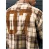 image:imageGORGLITTER Mens Gingham Cropped Shirt Button Up Number Graphic Boxy Short Sleeve Vacation Crop Tee Tops StreetwearBrown