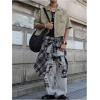 image:imageGORGLITTER Mens Gingham Cropped Shirt Button Up Number Graphic Boxy Short Sleeve Vacation Crop Tee Tops StreetwearMulticolor