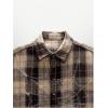 image:imageGORGLITTER Mens Gingham Cropped Shirt Button Up Y2K Rhinestone Short Sleeve Boxy Collared Plaid Streetwear Crop TopsCoffee Brown