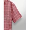image:imageGORGLITTER Mens Gingham Cropped Shirt Button Up Y2K Rhinestone Short Sleeve Boxy Collared Plaid Streetwear Crop TopsRed