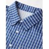image:imageGORGLITTER Mens Gingham Cropped Shirt Short Sleeve Button Down ShirtsBlue