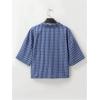 image:imageGORGLITTER Mens Gingham Cropped Shirt Short Sleeve Button Down ShirtsBlue