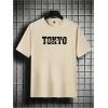 image:imageGORGLITTER Mens Graphic Japanese Print Short Sleeve Tee Tops Y2K Casual Round Neck T Shirts StreetwearApricot Graphic