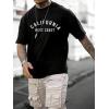 image:imageGORGLITTER Mens Graphic Oversized T Shirt Drop Shoulder Short Sleeve Mock Neck Designer Tees StreetwearBlack