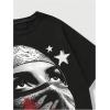 image:imageGORGLITTER Mens Graphic Tees Short Sleeve Boxy Casual Summer Rapper Funny Y2K Cool Streetwear Oversized TshirtsBlack