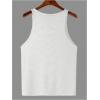 image:imageGORGLITTER Mens Half Zip Ribbed Knit Tank Top Sleeveless Slim Fit Muscle Gym Lightweight Undershirts for WorkoutWhite