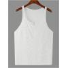 image:imageGORGLITTER Mens Half Zip Ribbed Knit Tank Top Sleeveless Slim Fit Muscle Gym Lightweight Undershirts for WorkoutWhite