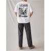 image:imageGORGLITTER Mens Japanese Letter Graphic Tee Top Oversized Short Sleeve Casual Aesthetic Print TShirtBlack