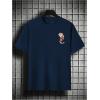image:imageGORGLITTER Mens Japanese Letter Graphic Tee Top Oversized Short Sleeve Casual Aesthetic Print TShirtBlue Koi  Lotus