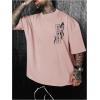 image:imageGORGLITTER Mens Japanese Letter Graphic Tee Top Oversized Short Sleeve Casual Aesthetic Print TShirtPink Sword  Cherry Blossom