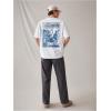 image:imageGORGLITTER Mens Japanese Letter Graphic Tee Top Oversized Short Sleeve Casual Aesthetic Print TShirtWhite