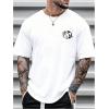 image:imageGORGLITTER Mens Japanese Letter Graphic Tee Top Oversized Short Sleeve Casual Aesthetic Print TShirtWhite Fish  Letter