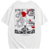 image:imageGORGLITTER Mens Japanese Letter Graphic Tee Top Oversized Short Sleeve Casual Aesthetic Print TShirtWhite Letter  Dragon