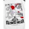 image:imageGORGLITTER Mens Japanese Letter Graphic Tee Top Oversized Short Sleeve Casual Aesthetic Print TShirtWhite Letter  Dragon