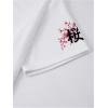 image:imageGORGLITTER Mens Japanese Letter Graphic Tee Top Oversized Short Sleeve Casual Aesthetic Print TShirtWhite Sakura  Samurai