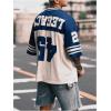 image:imageGORGLITTER Mens Jersey Shirts Mesh Number Graphic Tees Streetwear Striped Short Sleeve Baggy Football ShirtsMulticolor