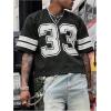 image:imageGORGLITTER Mens Jersey Shirts Oversized Baggy Mesh Tshirts Graphic Print Basketball Short Sleeve Tee Loose TopsBlack