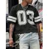 image:imageGORGLITTER Mens Jersey Shirts Oversized Baggy Mesh Tshirts Graphic Print Basketball Short Sleeve Tee Loose TopsBlack B