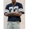 image:imageGORGLITTER Mens Jersey Shirts Oversized Baggy Mesh Tshirts Graphic Print Basketball Short Sleeve Tee Loose TopsDark Blue