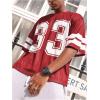 image:imageGORGLITTER Mens Jersey Shirts Oversized Baggy Mesh Tshirts Graphic Print Basketball Short Sleeve Tee Loose TopsRed