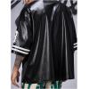 image:imageGORGLITTER Mens Leather Shirt Number Graphic Tees Half Short Sleeve Y2k Hop Hop Jersey Oversized Tshirt StreetwearBlack