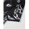 image:imageGORGLITTER Mens Leopard Jersey Shirt Graphic Mesh Short Sleeve V Neck Streetwear TopsBlack