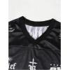 image:imageGORGLITTER Mens Leopard Jersey Shirt Graphic Mesh Short Sleeve V Neck Streetwear TopsBlack