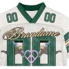 image:imageGORGLITTER Mens Leopard Jersey Shirt Graphic Mesh Short Sleeve V Neck Streetwear TopsWhite and Green