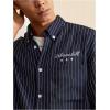 image:imageGORGLITTER Mens Letter Graphic Boxy Cropped Shirt Button Down Short Sleeve Loose Fit Streetwear Tops Y2KBlue