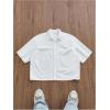 image:imageGORGLITTER Mens Letter Graphic Boxy Cropped Shirt Button Down Short Sleeve Loose Fit Streetwear Tops Y2KWhite