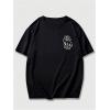 image:imageGORGLITTER Mens Letter Graphic Print T Shirts Round Neck Short Sleeve Loose Tee TopsBlack Cartoon  Letter