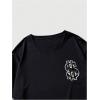 image:imageGORGLITTER Mens Letter Graphic Print T Shirts Round Neck Short Sleeve Loose Tee TopsBlack Cartoon  Letter