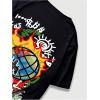 image:imageGORGLITTER Mens Letter Graphic Print T Shirts Round Neck Short Sleeve Loose Tee TopsBlack Cartoon  Letter