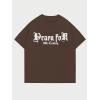 image:imageGORGLITTER Mens Letter Graphic Print T Shirts Round Neck Short Sleeve Loose Tee TopsChocolate Brown Slogan  Figure
