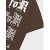 image:imageGORGLITTER Mens Letter Graphic Print T Shirts Round Neck Short Sleeve Loose Tee TopsChocolate Brown Slogan  Figure