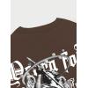 image:imageGORGLITTER Mens Letter Graphic Print T Shirts Round Neck Short Sleeve Loose Tee TopsChocolate Brown Slogan  Figure
