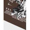 image:imageGORGLITTER Mens Letter Graphic Print T Shirts Round Neck Short Sleeve Loose Tee TopsChocolate Brown Slogan  Figure