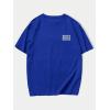 image:imageGORGLITTER Mens Letter Graphic Print T Shirts Round Neck Short Sleeve Loose Tee TopsRoyal Blue Figure