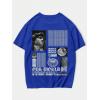 image:imageGORGLITTER Mens Letter Graphic Print T Shirts Round Neck Short Sleeve Loose Tee TopsRoyal Blue Figure