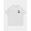 image:imageGORGLITTER Mens Letter Graphic Print T Shirts Round Neck Short Sleeve Loose Tee TopsWhite Bear and Letter
