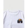 image:imageGORGLITTER Mens Letter Graphic Print T Shirts Round Neck Short Sleeve Loose Tee TopsWhite Cartoon  Slogan