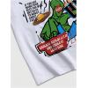 image:imageGORGLITTER Mens Letter Graphic Print T Shirts Round Neck Short Sleeve Loose Tee TopsWhite Cartoon  Slogan