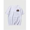 image:imageGORGLITTER Mens Letter Graphic Print T Shirts Round Neck Short Sleeve Loose Tee TopsWhite Cartoon  Slogan