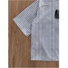 image:imageGORGLITTER Mens Letter Graphic Striped Cropped Button Down Shirts Ripped Short Sleeve Y2k Tops Casual StreetwearWhite and Grey