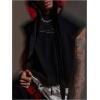 image:imageGORGLITTER Mens Letter Graphic Y2k Cropped Top Dolman Sleeve Crewneck Oversized Tank TopsColorful Black
