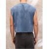 image:imageGORGLITTER Mens Letter Patched Washed Cropped Top Crewneck Sleeveless Street Tank TopsMisty Blue